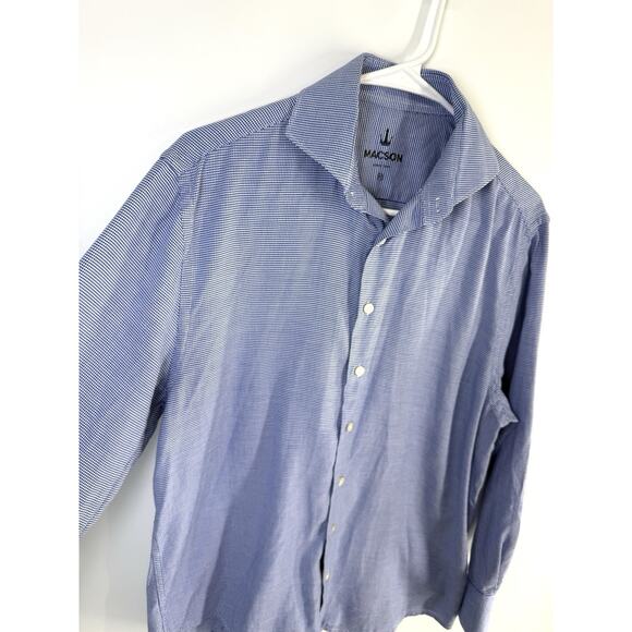 Macson European Button Down Shirt Men’s Medium Blue - Picture 2 of 7